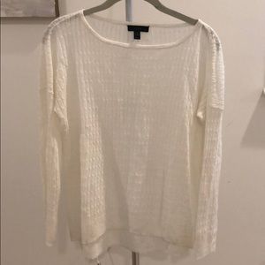 J.Crew slightly sheer cable knit light sweater